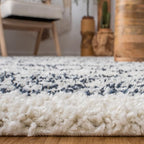 SAFAVIEH Area Rug 8x10 - Arizona Shag Collection - Large - Ivory & Slate, Moroccan Design, Non-Shedding & Easy Cleaning, Ultra Plush Thick Pile, Ideal for Living Room, Bedroom, Dining Space (ASG741M)