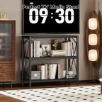 Homeiju Console Table 31.5" Width, 3-Tier Entryway Table with Storage, Industrial Sofa Table with Open Shelves, Foyer Tables for Entryway, Hallway, Kitchen, Living Room and Bedroom, Black