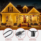 Brightown 100 Feet C9 Christmas String Lights, Outdoor Christmas Lights with 100 Clear C9 Light Bulbs for Outdoor Patio Room Party Backyard Christmas Decoration, Glass Bulb, Black Line