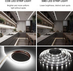 COB LED Strip 32.8ft,Dimmable Strip Lights, 6000K Daylight Super Bright LED Strip Lights, DC24V CRI90+,LED Tape Light with UL-Listed Power Supply, Indoor for Closet,Bedroom,Kitchen
