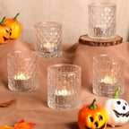 12Pcs Large Votive Candle Holders 2.8 * 3.2in Clear Tea Light Candle Holders Glass Candle Holder for Bridal Shower, Wedding, Table Centerpiece, Party, Home Decor