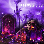 ODEETRONIC Orange Purple Lights, 164ft 500LED Outdoor Halloween String Lights, Plug in Orange Halloween Light with 8 Modes, Twinkle Purple Mini Light Timer Waterproof for Indoor House Tree Party Decor
