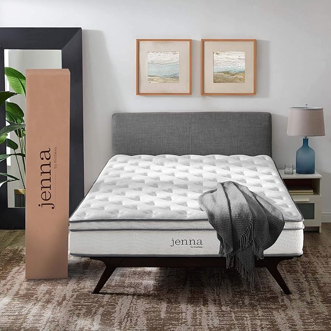 Modway Jenna 8” Innerspring and Memory Foam King Mattress With Individually Encased Coils
