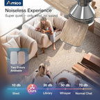 Amico Ceiling Fans with Lights, 30 inch Low Profile Ceiling Fan with Light and Remote Control, Flush Mount, Reversible, 3CCT, Dimmable, Noiseless, Nickel Ceiling Fan for Bedroom, Indoor/Outdoor Use