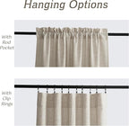 RYB HOME Natural Beige Linen Sheer Curtains 84 inches Long for Bedroom and Living Room, Weave Textured/Rod Pocket, Light Filtering Sheer Curtains and Drapes, W 52 x L 84 inches, 2 Panels Set