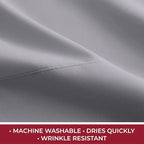 Mellanni RV Short Queen Sheets - 4 PC Iconic Collection Bedding - Hotel Luxury, Extra Soft, Cooling Bed Sheets - Deep Pocket up to 10 inch (RV/Short Queen, Gray)