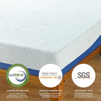 Olee Sleep King Mattress, 10 Inch Gel Memory Foam Mattress, Gel Infused for Comfort and Pressure Relief, CertiPUR-US Certified, Bed-in-a-Box, Medium Firm, Blue, King Size
