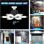 Motion Sensor Garage Light - 150W LED Garage Lights Motion Activated with PIR & Photocell Sensors,6 Adjustable Panels, for Attic Porch Stairway