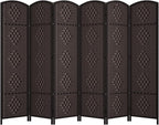 Rose Home Fashion 6 ft Tall Room Divider, Room Dividers and Folding Privacy Screens, 15.7in Privacy Screen 6 Panel Partition Temporary Wall Separation for Private, Dark Coffee