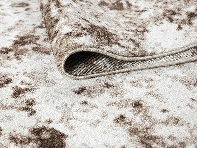 Keen Home Design Area Rugs - 5ft Round Non-Shedding, Abstract Rugs for Kitchen, Living Room, Bedroom, Dining Room, Entryway - Size: 5'3" Square, Multi