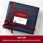 Mellanni Split King Sheets Set - 5 PC Iconic Collection Bedding - Hotel Luxury, Extra Soft, Cooling Bed Sheets - Wrinkle, Fade, Stain Resistant (Split King, Navy Blue)