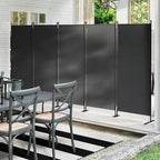 JAXPETY Room Divider 5 Panel Privacy Screen Wall Dividers for Room Separation Flexible Partition Folding Portable Room Partition for Office 145" W x 73" H, Black