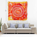 Batmerry Tribal Art Abstract Tapestry, Traditional Ancient Tribal Indian Rural Wall Art Hanging Decoration Polyester Fiber White Ruffled Around for Dorm Room Bedroom Living Room, 59.1x59.1 inches