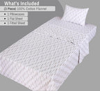 RUVANTI Flannel Sheets Twin Size - 100% Cotton Double Brushed Twin Sheets Set, Deep Pockets 16 Inches, All Seasons Breathable & Extra Soft Bed Sheets, Warm & Cozy, 3 Piece, Dried Straw