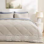 Bedsure King Size Comforter Set - 7 Pieces Reversible Beige Bedding, King Size Bed Set for All Seasons, Bed in a Bag with Down Alternative Comforter, Sheets, Pillowcases & Shams