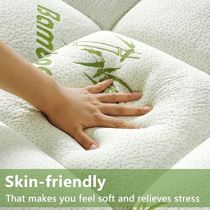 Full Size Mattress Topper for Back Pain,Premium Viscose Made from Bamboo 1200 GSM Extra Thick Mattress Pad,Quilted Fitted Pillow Top Mattress Cover with Deep Pocket Up to 21 Inches（54 * 75inch）