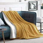 Walensee Sherpa Fleece Blanket (Twin Size 60”x80” Honey Gold) Plush Throw Fuzzy Super Soft Reversible Microfiber Flannel Blankets for Couch, Bed, Sofa Ultra Luxurious Warm and Cozy for All Seasons