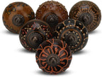 Dresser Knobs for Cabinets and Drawers Assorted, Dusty Ceramic Knob & Pull Handle for Kitchen Brown Cupboard Wardrobe Decorative Furniture Knobs - Pack of 20, (Dark Brown)