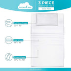DREAMCARE Twin Sheets Set – 3pcs Cooling Sheets – up to 15” Deep Pocket Twin Sheet Set – Hotel Luxury Sheets & Pillowcases – Superior Softness 100% Fine Microfiber with Side Pocket – White