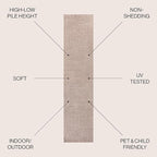 Eyely NCS101C-28 Odense High-Low Minimalist Angle Geometric Light Taupe 2 ft. x 8 ft. Indoor/Outdoor Runner Rug, for Home, Backyard, Patio, Porch, Bedroom, Kitchen, Living Room