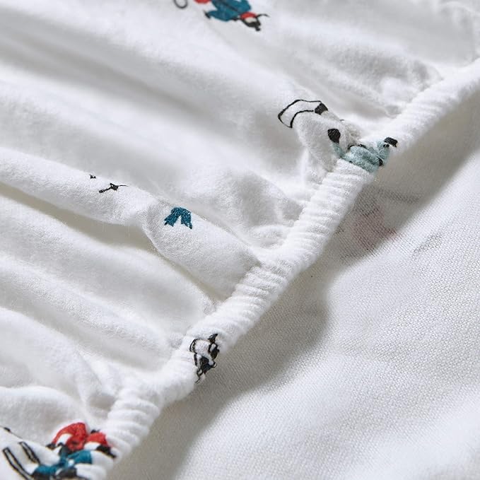 Eddie Bauer - Flannel Sheets Full Size, Anti-Pilling & Wrinkle Resistant Cotton, Touchably Soft for All-Season Comfort - Bed Sheets with Matching Pillowcases & Fitted Sheet (Ski Slope White)