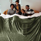 Bedsure GentleSoft Sherpa Fleece Oversized Cal King Blankets for Bed - Thick and Warm Throw for Women and Men, Soft Fuzzy Plush Large Blanket for Winter, Olive Green, 112x98 Inches