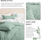Bedsure Twin Comforter Set - Sage Green Comforter, Boho Tufted Shabby Chic Bedding for Kids, 2 Pieces Vintage Farmhouse Bed Set for All Seasons, Fluffy Soft Bedding with 1 Pillow Sham
