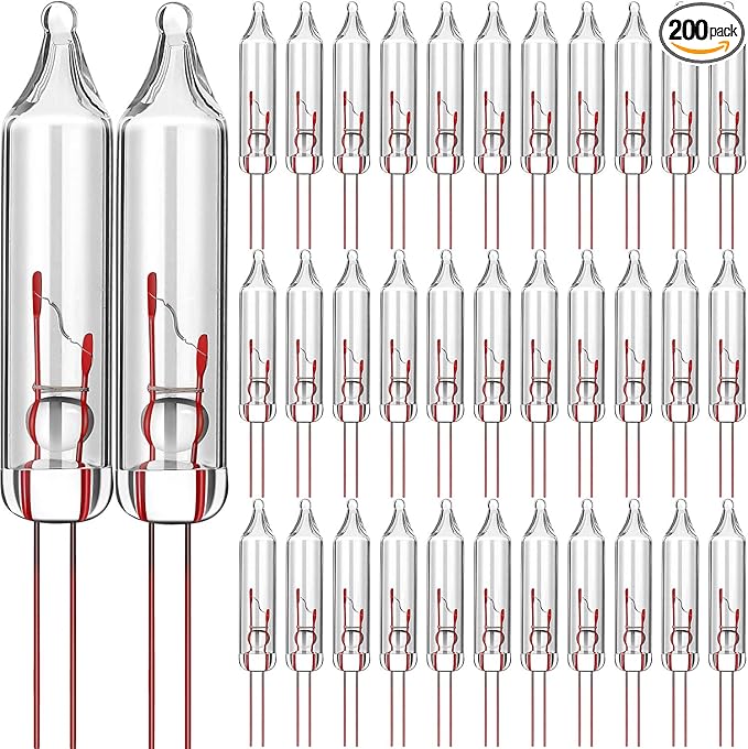 Mudder 200 Count 2.5V Christmas 50/100/150/200 Count Mini Incandescent Wire String Lights Replacement Bulbs Indoor/Outdoor Christmas Lights Decorations for Home Xmas Tree(Warm White)