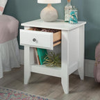 Sauder Shoal Creek Night Stand, Bedside Table, Bedroom Side Table, in Soft White finish