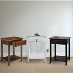 Casual Home Owl Night Stand with USB Port Charging Station and Drawer, 17.5"W x 14.25"D x 24.5"H, Warm Brown