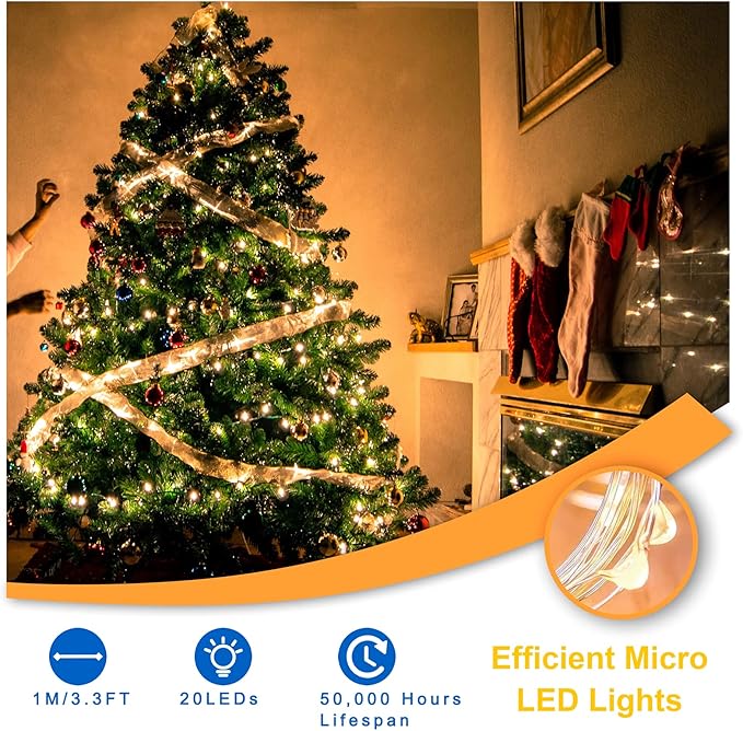 Warm White Fairy Lights Battery Operated, 7ft Mini Lights for Mason Jar, 12-Pack 20 Small LED String Lights for Crafts Bedroom Wedding Party Table Bottle Christmas Firefly Fairy Decoration
