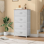 DWVO 4 Drawers Dresser, Dresser for Bedroom, Fabric Storage Tower, Chest of Drawers, Organizer Unit for Closets, Living Room