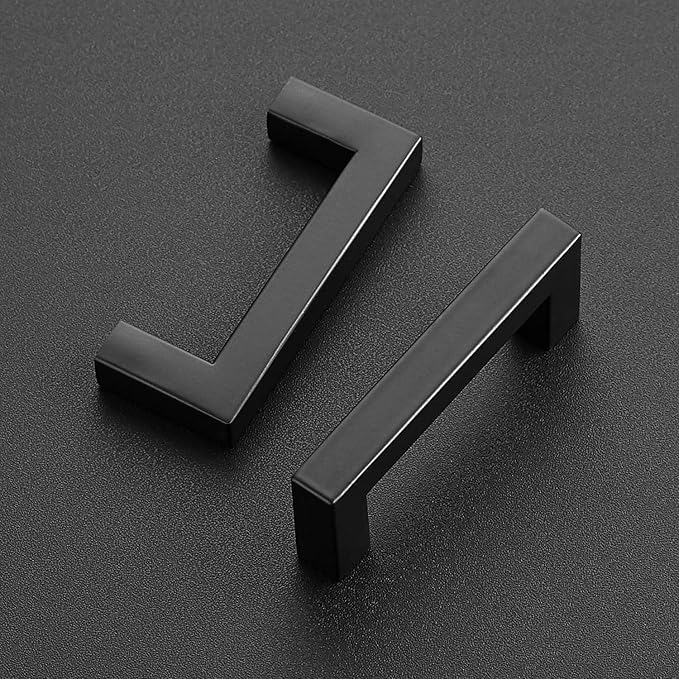 Ravinte 14 Pack 3 Inch Cabinet Handles Kitchen Square Matte Black Cabinet Pulls Black Drawer Pulls Cabinet Hardware Kitchen Handles