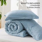 Bedsure King Size Comforter Set - Storm Blue Soft Bedding for All Seasons, Cationic Dyed Bed Set, 3 Pieces, 1 King Size Comforter (104"x90") and 2 Pillow Shams (20"x36"+2")