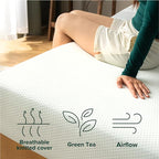 ZINUS 6 Inch Twin Green Tea Memory Foam Mattress [New Version], Fiberglass free, Medium Firm Feel, Zoned Pressure Relief, Certified Safe Foams & Fabric, Mattress in A Box