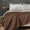PHF 100% Cotton Waffle Weave Blanket Queen Size for Bed,Snag Proof Lightweight Breathable Moisture-Wicking Throw for Couch,Great for Layering in Cold Weather,Machine Washable, Home Decor-Cappuccino