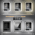 LED Bathroom Mirror, 20"x28" Mirror with Front and Backlit, Anti-Fog, Bathroom Vanity Mirror for Wall, Memory, Stepless Dimmable, Tempered Glass (Horizontal/Vertical)