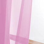 OWENIE Pink Sheer Curtains 96 Inch Length, Elegant Sheer Curtains for Bedroom, Window Voile Sheer Curtain Panels/Drapes/Treatment for Living Room, 2Pcs, Each 42" W x 96" L