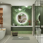 20 Inch Round LED Bathroom Mirror,Front & Backlit Lighted Bathroom Vanity Mirror, 6000K, CRI 90+, Dimmable, Touch, Anti-Fog