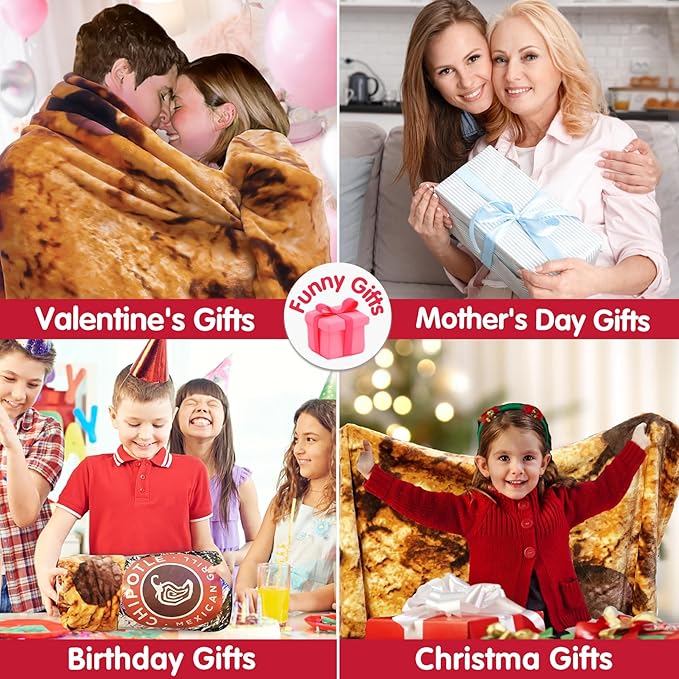 Jorbest Cookie Blanket Adult Size 71 Inches Birthday Gifts for Women Men Mom Teen Boys Girls, Novelty Cookie Throw Blanket Funny Gifts for Adult Kids, 285 GSM Soft Flannel Food Blanket (Dark Brown)