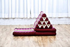 Leewadee - Comfortable Japanese Floor Mattress Used As Thai Floor Bed with Triangle Cushion, Futon Mattress Or Thai Massage Mat, 67 x 21 inches, Auburn Pink