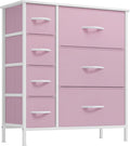 YITAHOME Dresser, 7 Drawers Fabric Dresser, Organizer Unit for Living Room, Hallway, Closets - Sturdy Steel Frame, Wooden Top & Easy Pull Fabric Bins, Pink