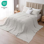 PHF 100% Cotton Waffle Blanket Oversized King 120"x120", Lightweight Breathable Extra Large 10'x10' Blankets for Bed, Giant Big Luxury Aesthetic Woven Bedding for Home Decor, Light Grey