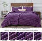 BEDELITE Fleece King Comforter Set -Super Soft & Warm Fluffy Purple Bedding, Luxury Fuzzy Heavy Bed Set for Winter with 2 Pillow Cases