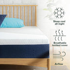 ZINUS 10 Inch Twin Cooling Comfort Hybrid Mattress [New Version], Fiberglass Free, Medium Firm Feel, Motion Isolation, Certified Safe Foams & Fabric