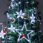 Blingstar Star Curtain Lights - 138 LED 12 Star Lights, 8.2ft Extendable, 8 Modes, Remote, Cool White