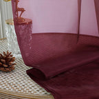 OVZME Burgundy Sheer Curtains 108 Inches Long 2 Panels Set, 59 Inch Extra Wide Lightweight Airy Burgundy Sheer Curtain for Living Room Bedroom, Filmy Voile Rod Pocket, 59Wx108L Inches