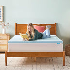 Linenspa Memory Foam Mattress Topper - 2 Inch Gel Infused Memory Foam - Plush Feel - Cooling and Pressure Relieving - CertiPUR Certified - Dorm Room Essentials - King Size