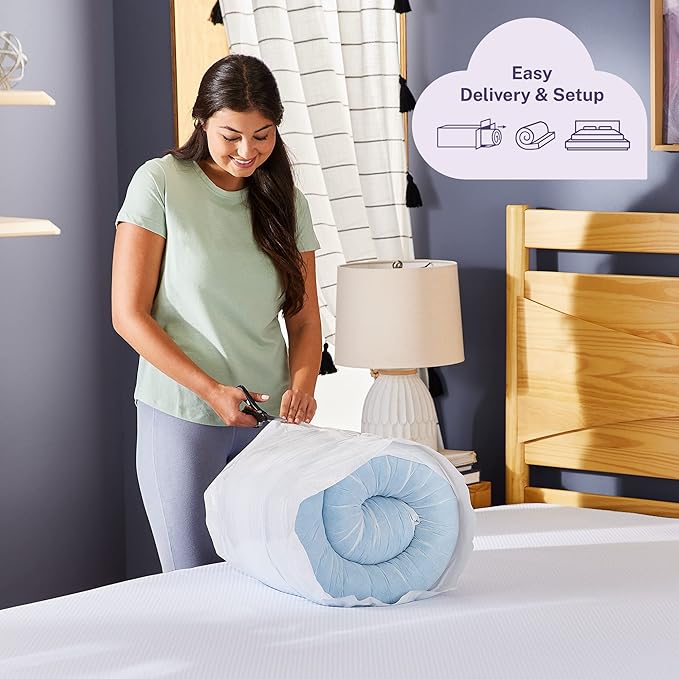 Sleep Innovations 2 Inch Cooling Gel Infused Memory Foam Mattress Topper, Queen Size, Cool Comfort, Medium Support
