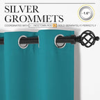 NICETOWN Room Darkening Curtains 84 inch Length 2 Panels, Thermal Insulated Grommet Blackout Curtains for Modern Casual Elegant Bedroom Kids Room Theme Decoration (Peacock Teal, 2 Pieces, W42)